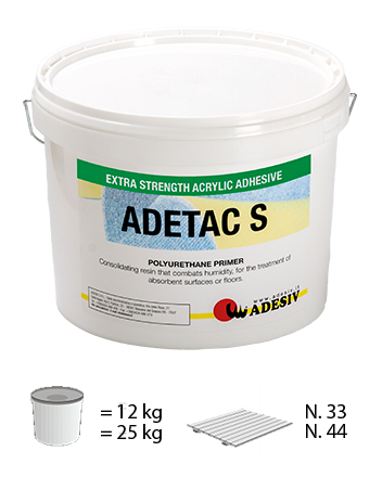 Акриловый клей ADESIV для приклеивания покрытий или плитки ПВХ или аналогичного материала ADETAC S 5кг