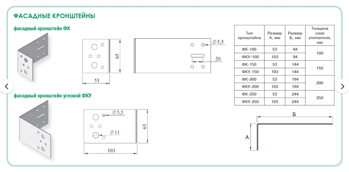Фасадный кронштейн (угловой) Гвозdeck/Гвоздэк 103х144х150 мм