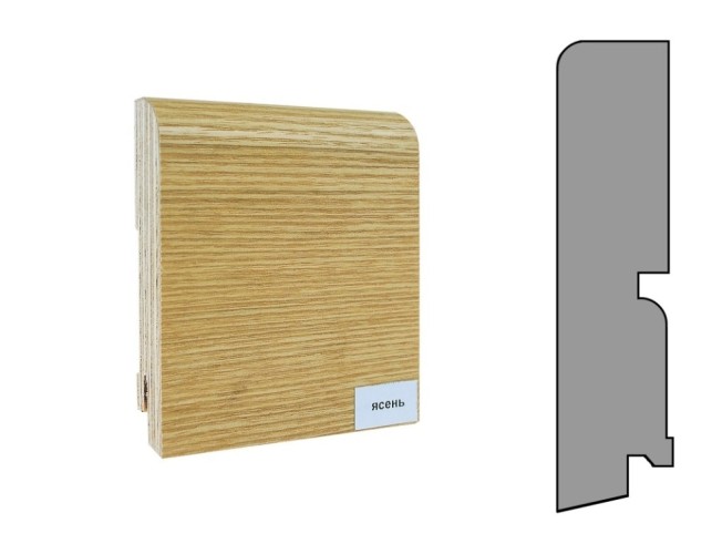 Плинтус шпонированный Finitura 120х30х2400мм Ясень