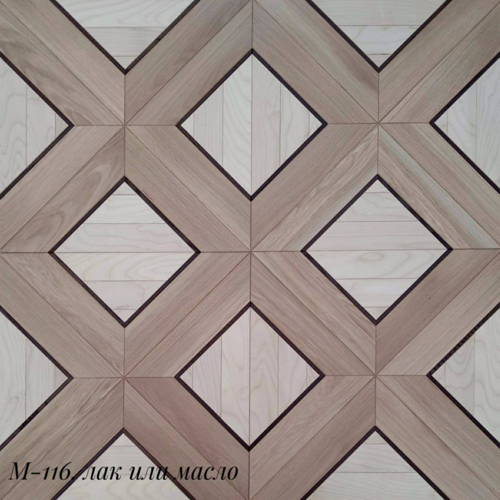 Модульный паркет М-116 Дуб+термоясень+клен, масло 520х520х15 мм