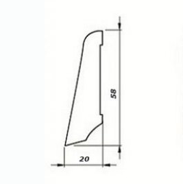 Плинтус шпонированный Pedross Белый гладкий 58х20х2500мм
