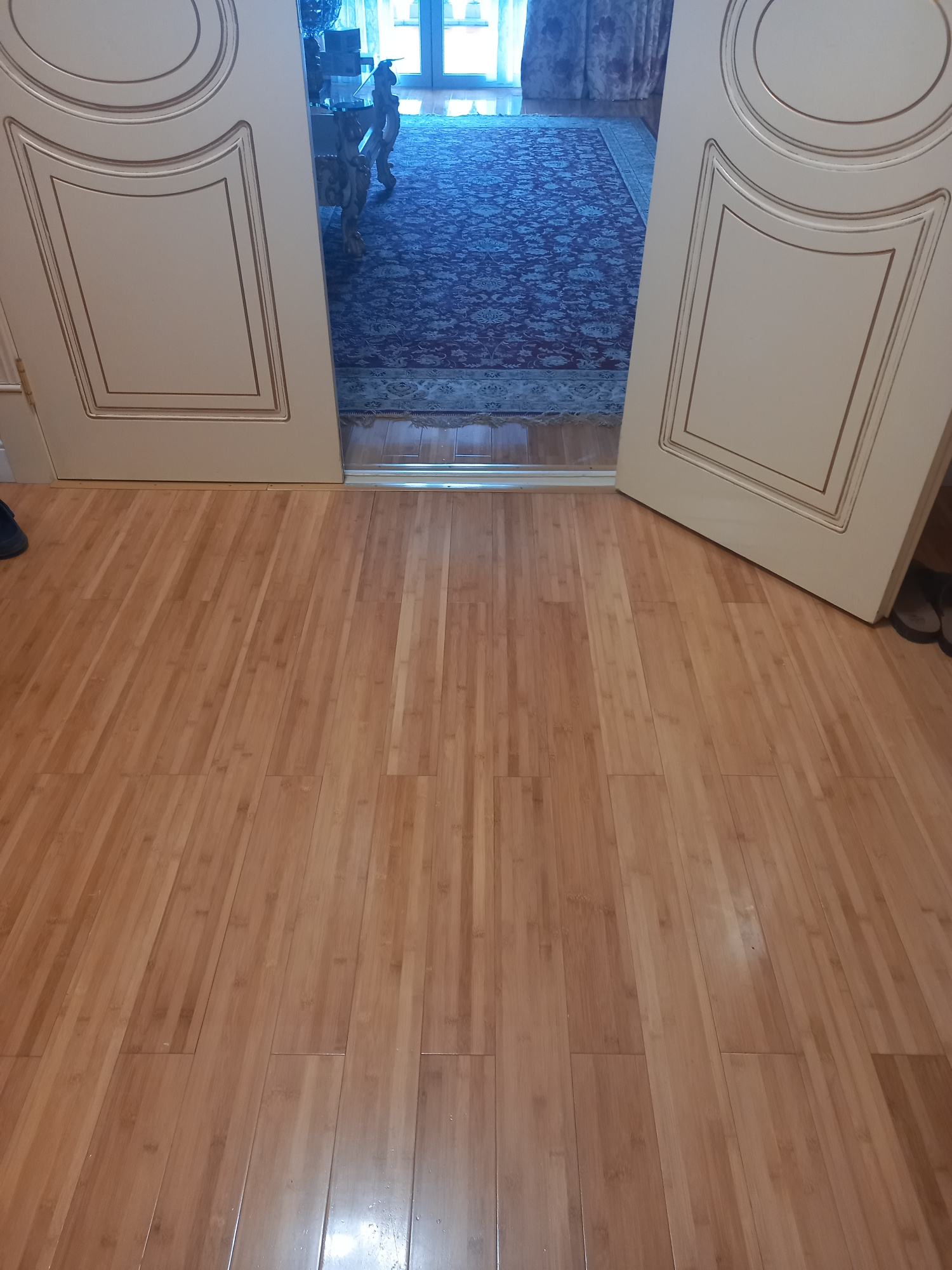 Массивная доска Bamboo Flooring/Бамбоо Флоринг Бамбук глянцевый карбонизированный 960х96х17 мм